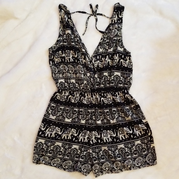 Papaya Pants - Papaya Elephant Pattern Romper M